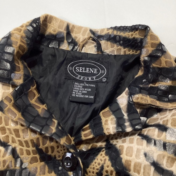 Selene Sport Animal Print Women's Blazer Jacket Button Front L - Picture 6 of 12